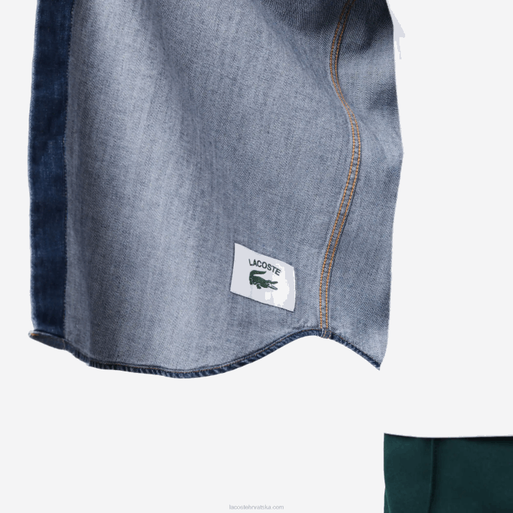 plavi cdz 6H4B1502 muškarci Lacoste redovita traper košulja od organskog pamuka
