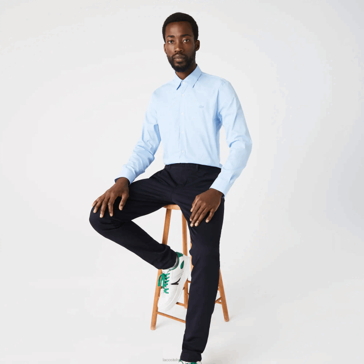 plavi hbp 6H4B1439 muškarci Lacoste uska pamučna košulja s francuskim ovratnikom