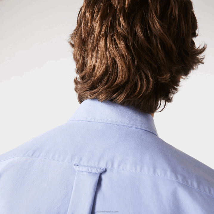 plavi hbp 6H4B1466 muškarci Lacoste pamučna oksfordska košulja uobičajenog kroja