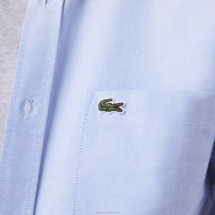 plavi hbp 6H4B1466 muškarci Lacoste pamučna oksfordska košulja uobičajenog kroja