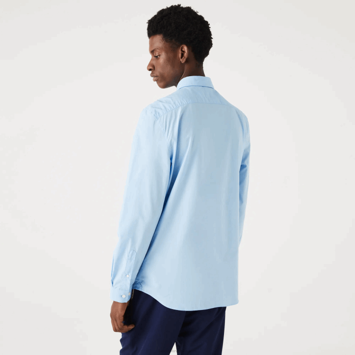 plavi hbp 6H4B1489 muškarci Lacoste uska košulja od rastezljivog pamučnog poplina