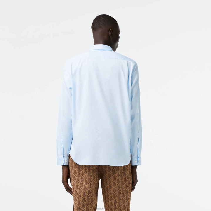 plavi hbp 6H4B1493 muškarci Lacoste vrhunska pamučna košulja redovnog kroja