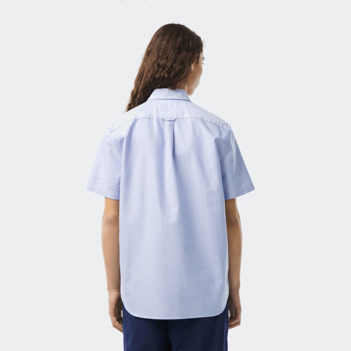 plavi hbp 6H4B1527 muškarci Lacoste pamučna oksfordska košulja uobičajenog kroja