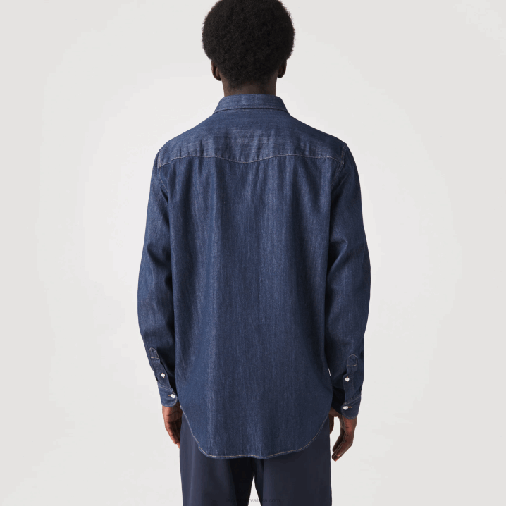 siva qjh 6H4B1503 muškarci Lacoste redovita traper košulja od organskog pamuka