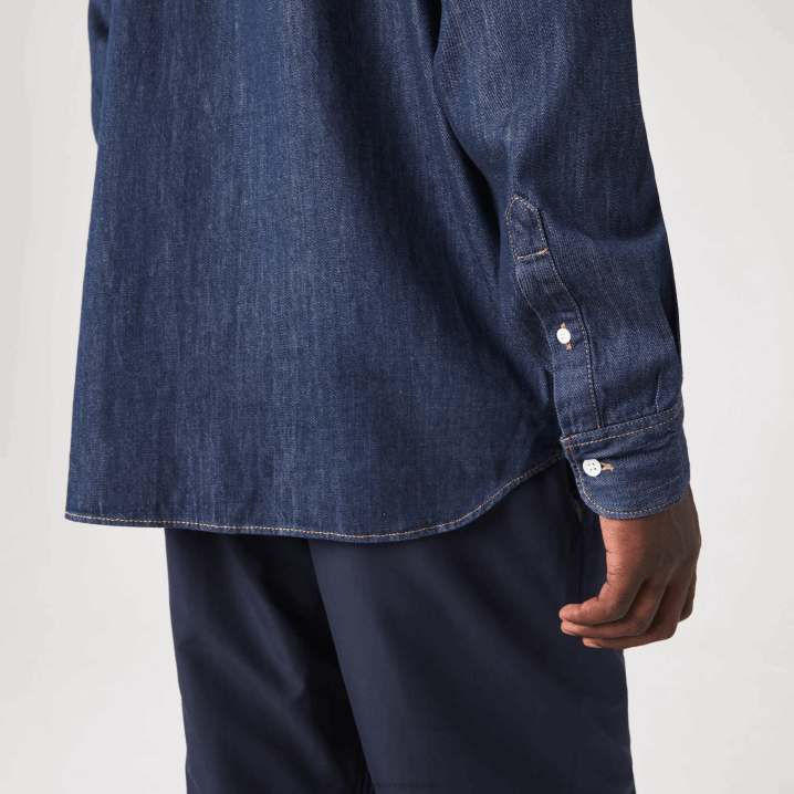 siva qjh 6H4B1503 muškarci Lacoste redovita traper košulja od organskog pamuka