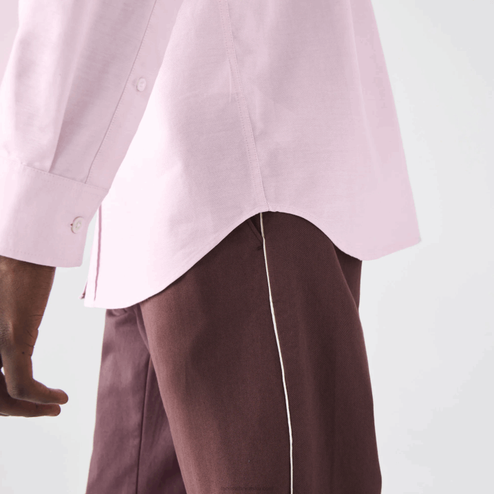 svijetloružičasti ady 6H4B1468 muškarci Lacoste pamučna oksfordska košulja uobičajenog kroja