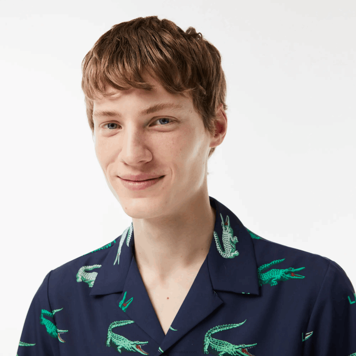 tamnoplava 166 6H4B474 muškarci Lacoste majica kratkih rukava s printom golfa