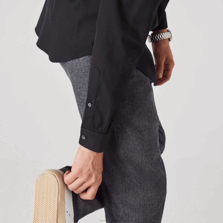 tamnoplava hde 6H4B1613 muškarci Lacoste pamučna poplin košulja standardnog kroja