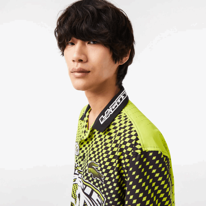 žuto crna g65 6H4B464 muškarci Lacoste majica kratkih rukava s ombre karo uzorkom