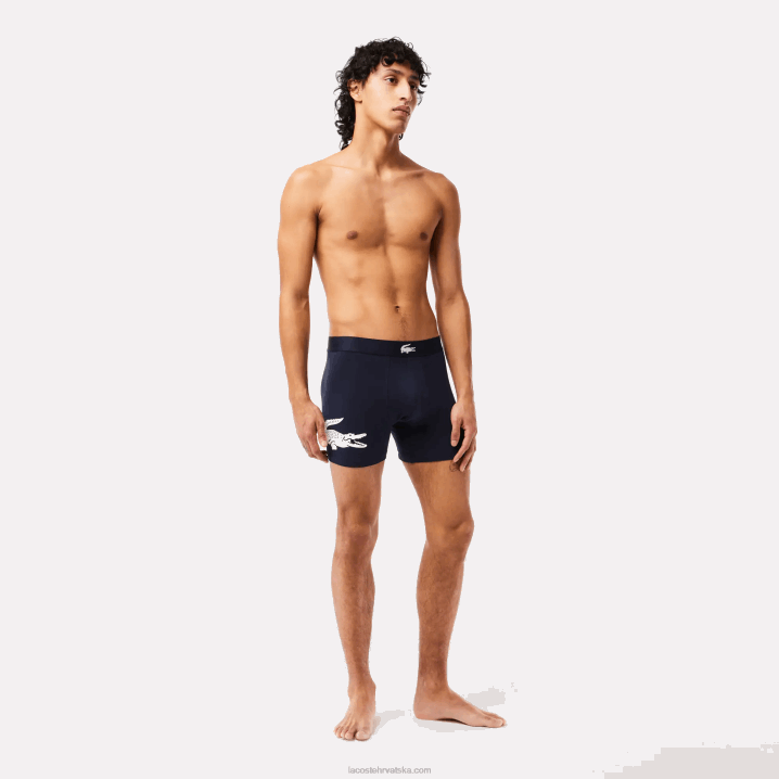 bijela siva chine tamnoplava bck 6H4B1369 muškarci Lacoste duge rastezljive pamučne bokserice krokodilskog struka 3 kom