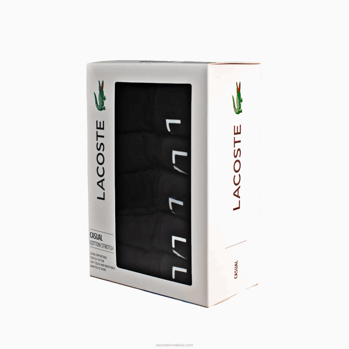 crna 031 6H4B1399 muškarci Lacoste Bokserice do struka od 5 paketa s logotipom