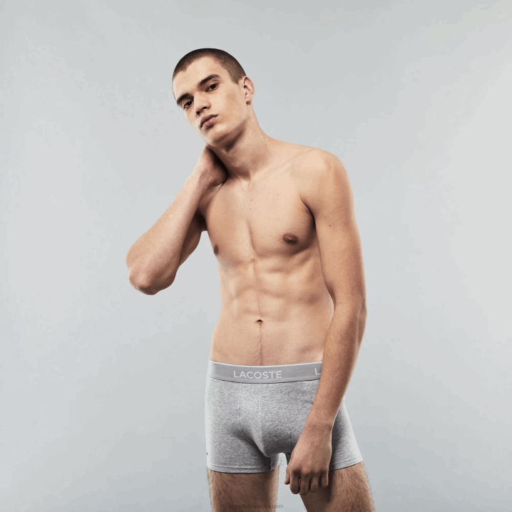 crna bijela siva chine nua 6H4B1372 muškarci Lacoste ležerne bokserice od 3 kom