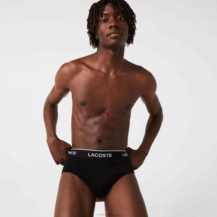 crna bijela siva chine nua 6H4B1422 muškarci Lacoste paket od 3 gaćice za slobodno vrijeme
