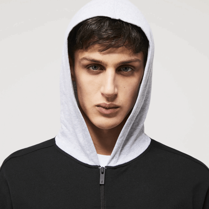 crna siva chine snp 6H4B1474 muškarci Lacoste brendirana majica s kapuljačom od pamučnog flisa za zatvorene prostore