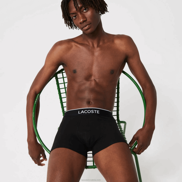 crna siva chine vdp 6H4B1328 muškarci Lacoste ležerne bokserice s potpisom 3 kom