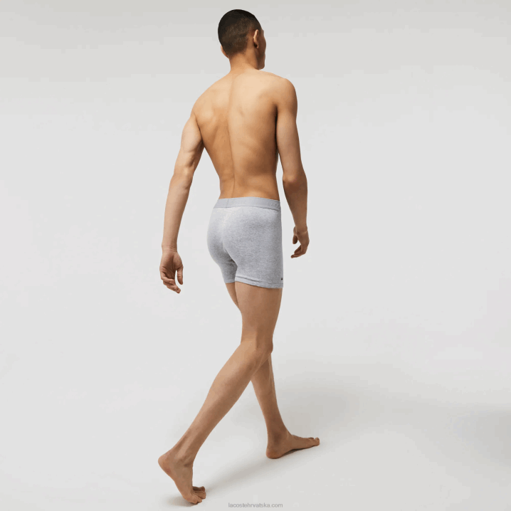 crna siva chine vfu 6H4B1359 muškarci Lacoste Pakiranje od 3 pamučne bokserice s natpisom do struka