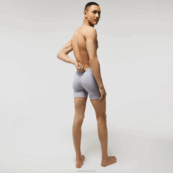 crvena siva kineska mornarsko plava w46 6H4B1357 muškarci Lacoste Pakiranje od 3 pamučne bokserice s natpisom do struka