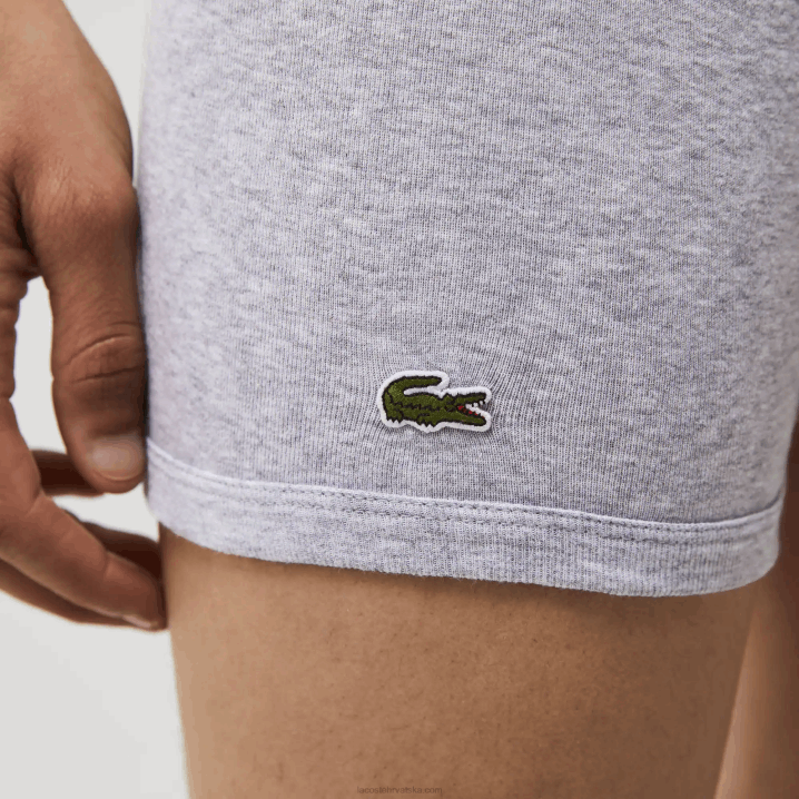 crvena siva kineska mornarsko plava w46 6H4B1357 muškarci Lacoste Pakiranje od 3 pamučne bokserice s natpisom do struka