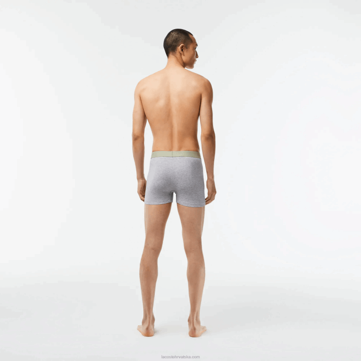 kaki zelena siva kineska gc9 6H4B447 muškarci Lacoste Paket od 3 boksačice s logotipom