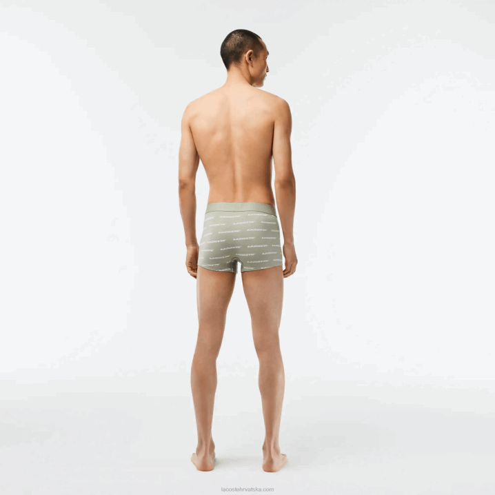 kaki zelena siva kineska gc9 6H4B467 muškarci Lacoste Paket od 3 komada kontrastnih gaćica do struka