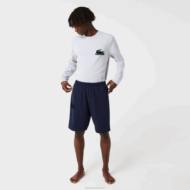 mornarsko plava 423 6H4B1481 muškarci Lacoste velur krokodilske pamučne kratke hlače od flisa