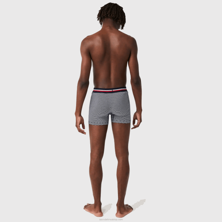 mornarsko plava bijela 525 6H4B1424 muškarci Lacoste bokserice od dugog rastezljivog pamučnog dresa 3 kom