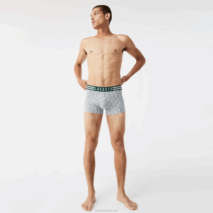 siva chine bijela tamnoplava tya 6H4B1396 muškarci Lacoste prugasti pojas od rastezljivog pamuka, pakiranje od 3 komada