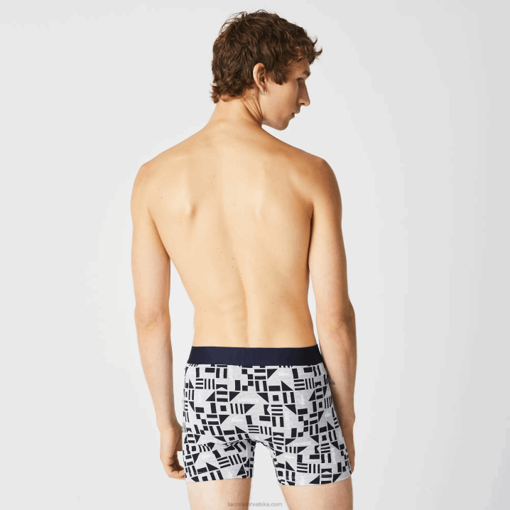 siva chine mornarsko plava bijela 5kc 6H4B1524 muškarci Lacoste bokserice s nautičkim printom 3 kom