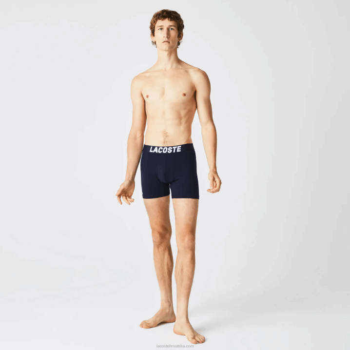 siva chine mornarsko plava bijela 5kc 6H4B1524 muškarci Lacoste bokserice s nautičkim printom 3 kom
