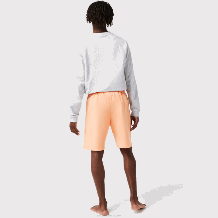 svijetlonarančasta bordo rz6 6H4B1482 muškarci Lacoste velur krokodilske pamučne kratke hlače od flisa