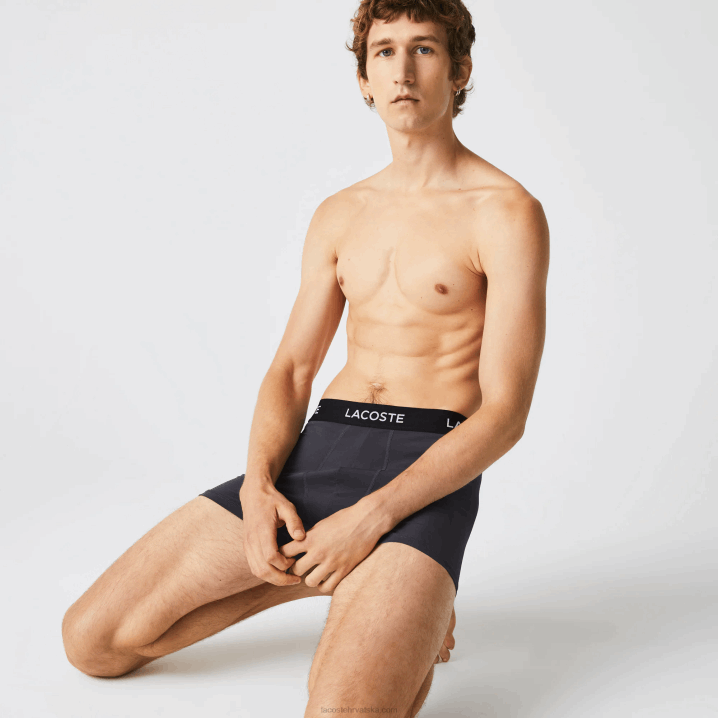 tamno siva crvena plava crna 8w3 6H4B1528 muškarci Lacoste prugasta prtljažnik od mikrovlakana oko struka 3 kom