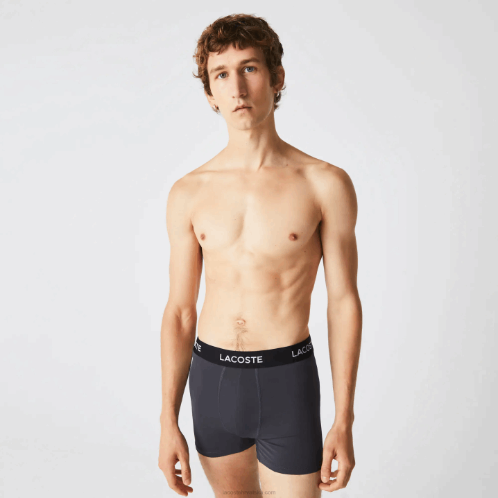 tamno siva crvena plava crna 8w3 6H4B1528 muškarci Lacoste prugasta prtljažnik od mikrovlakana oko struka 3 kom