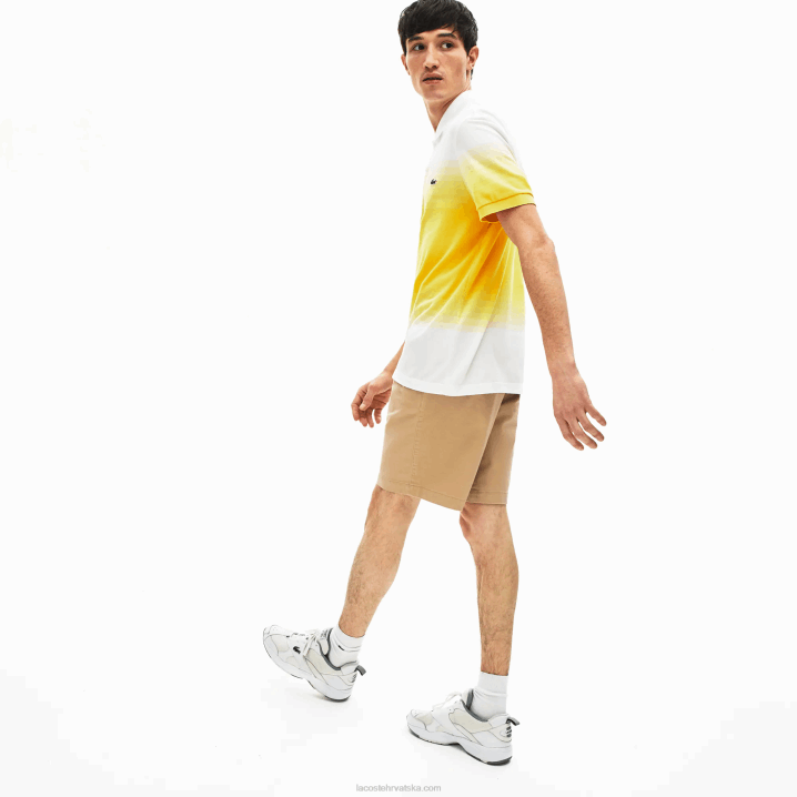 bež 02s 6H4B1620 muškarci Lacoste bermude od pamučnog gabardina regularnog kroja