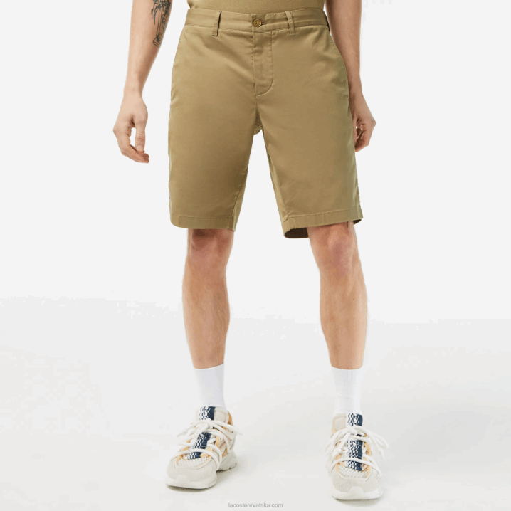 bež cb8 6H4B431 muškarci Lacoste uske rastezljive pamučne bermude