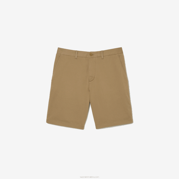 bež cb8 6H4B438 muškarci Lacoste regular fit rastezljive bermude od organskog pamuka