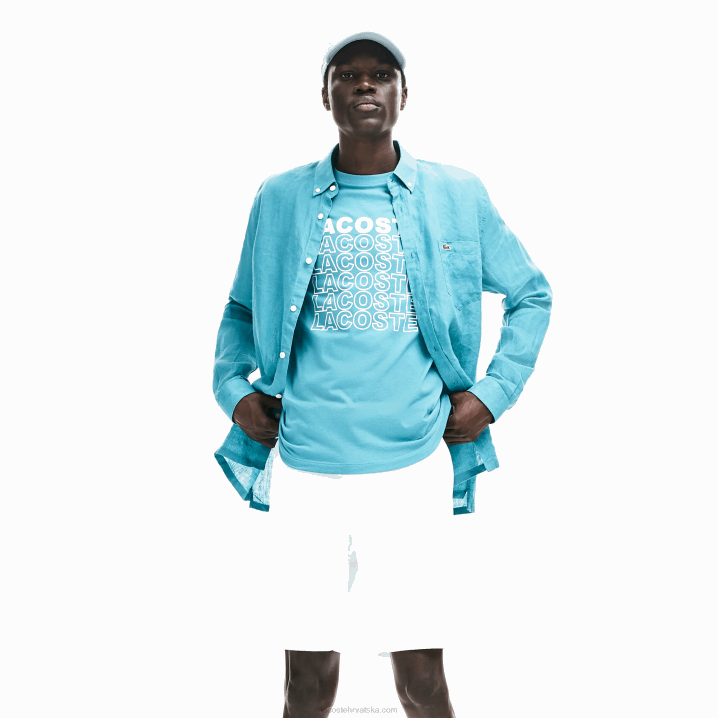 bijela 001 6H4B1618 muškarci Lacoste bermude od pamučnog gabardina regularnog kroja