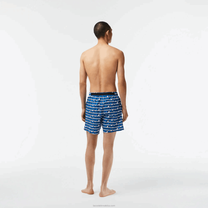 bijelo plava bilo koja 6H4B524 muškarci Lacoste kupaće hlače s dvobojnim printom