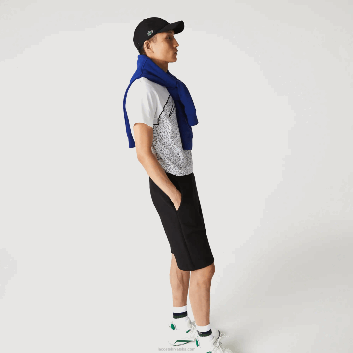 crna 031 6H4B1390 muškarci Lacoste rastezljive kratke hlače od mješavine pamuka