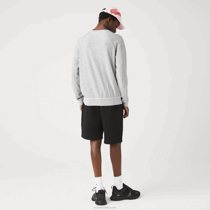crna 031 6H4B1540 muškarci Lacoste kratke hlače od mješavine pamučnog flisa s markiranim trakama