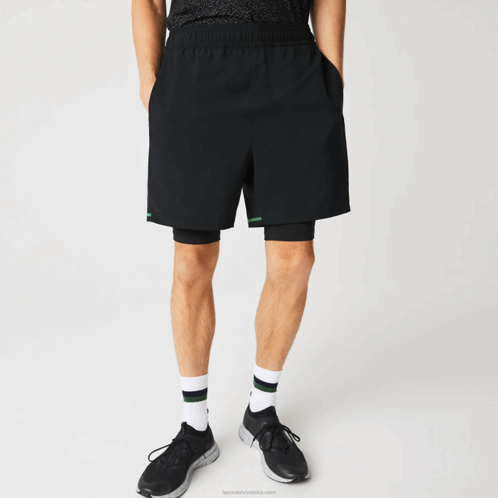 crna zelena bijela 9az 6H4B1545 muškarci Lacoste sportske slojevite kratke hlače
