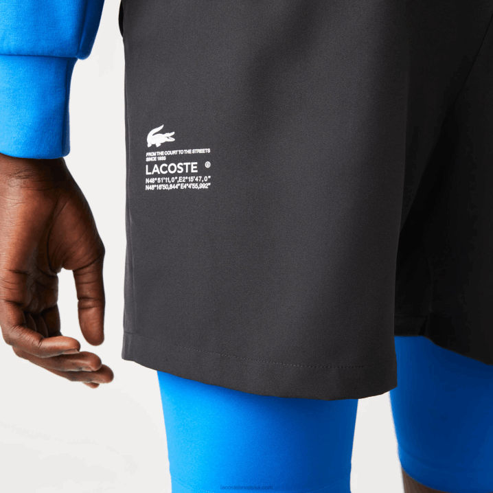 crno plava 985 6H4B1423 muškarci Lacoste sportske kratke hlače 3-u-1 s ugrađenom postavom