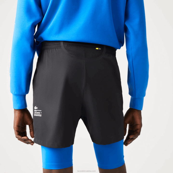 crno plava 985 6H4B1423 muškarci Lacoste sportske kratke hlače 3-u-1 s ugrađenom postavom