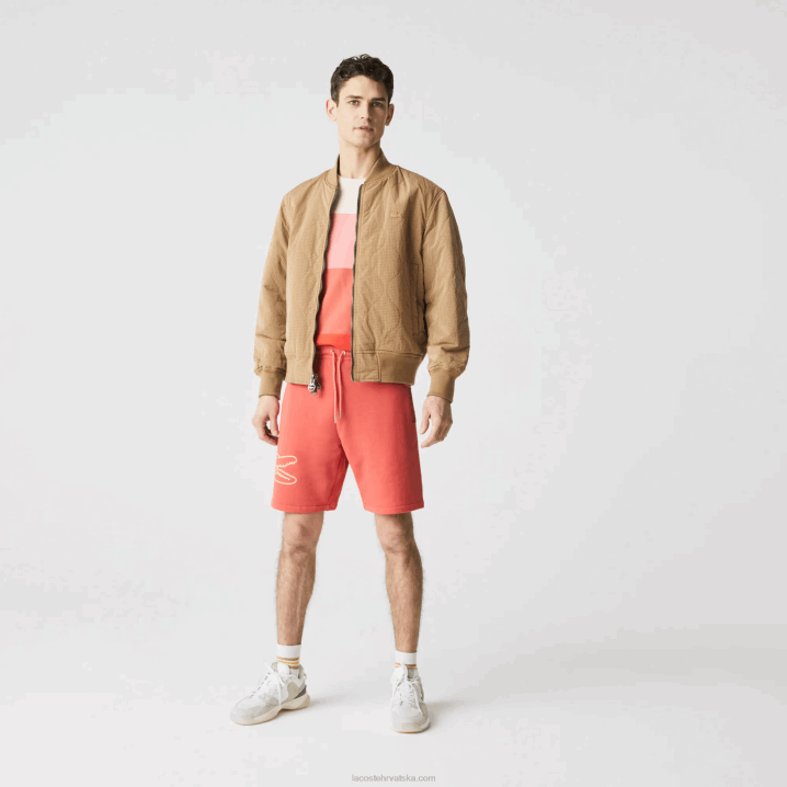 crvena 67g 6H4B1608 muškarci Lacoste kratke hlače od flisa s uzorkom krokodila