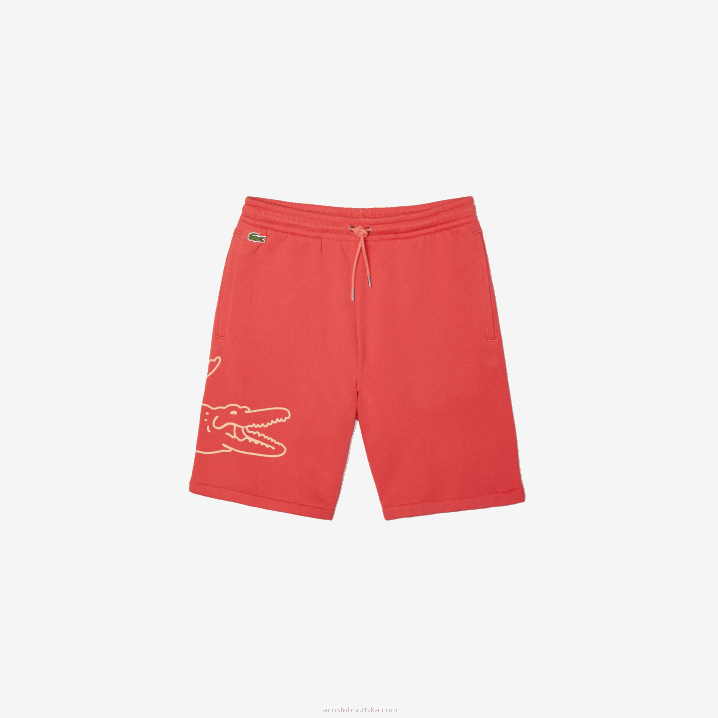 crvena 67g 6H4B1608 muškarci Lacoste kratke hlače od flisa s uzorkom krokodila