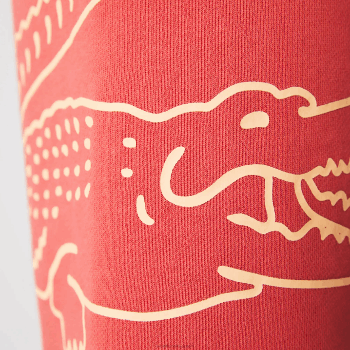 crvena 67g 6H4B1608 muškarci Lacoste kratke hlače od flisa s uzorkom krokodila