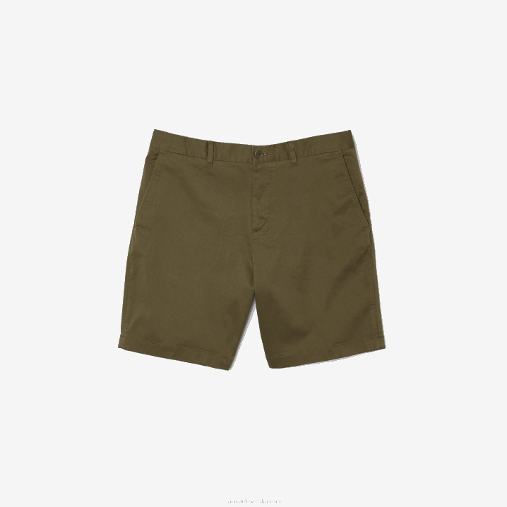 kaki zelena 316 6H4B437 muškarci Lacoste regular fit rastezljive bermude od organskog pamuka