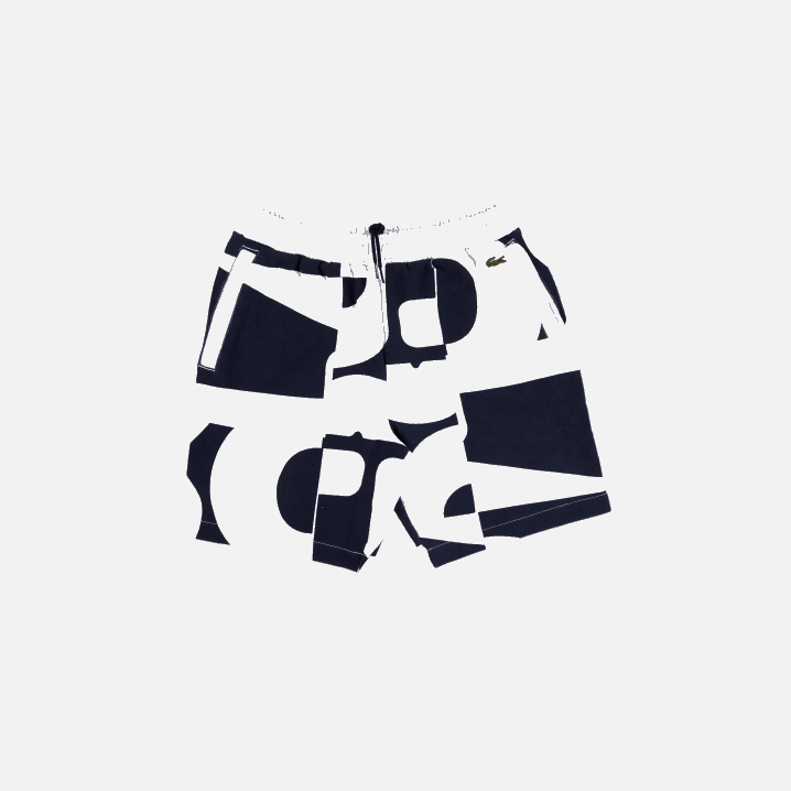 mornarsko plava bijela 525 6H4B1637 muškarci Lacoste kratke hlače od pamučnog flisa s grafičkim printom baštine