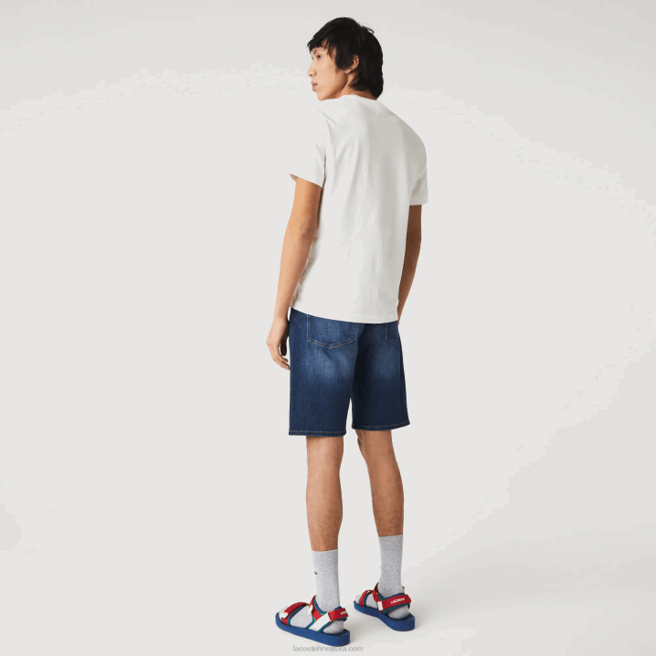 plava mk9 6H4B1644 muškarci Lacoste uske bermude od rastezljivog pamučnog trapera