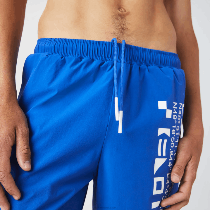 plavo bijela 7lc 6H4B1661 muškarci Lacoste kupaće hlačice s nautičkim printom