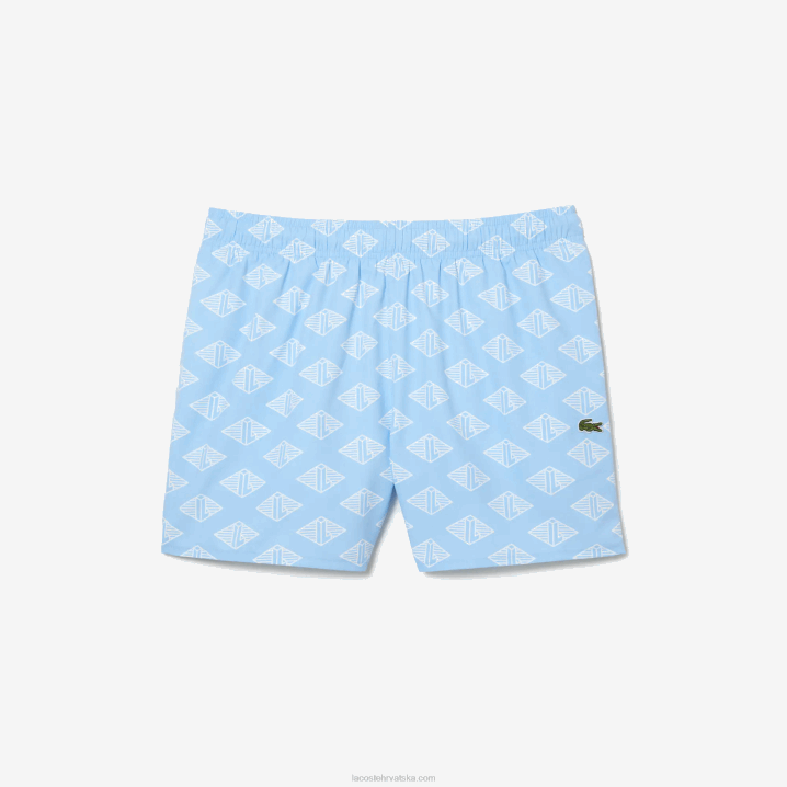 plavo bijelo fv2 6H4B529 muškarci Lacoste kupaće hlače s dvobojnim ispisom monograma
